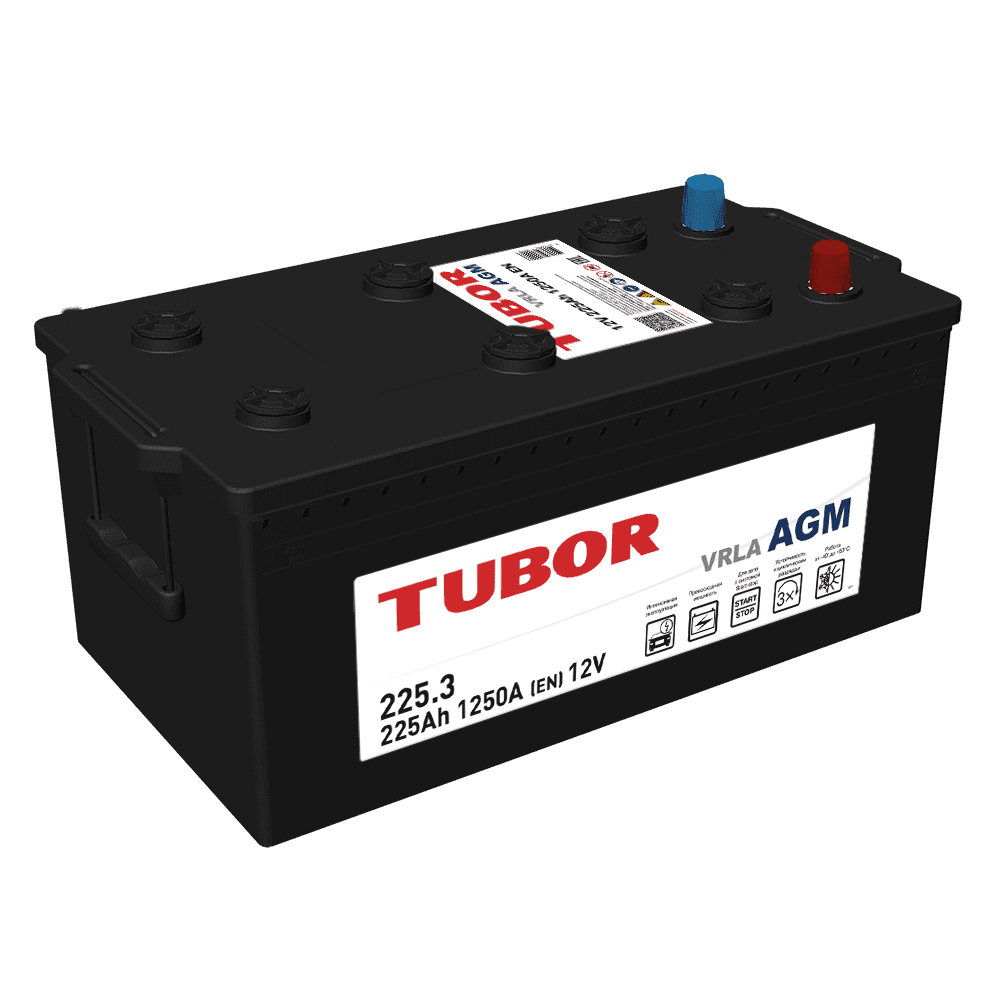 Аккумулятор автомобильный TUBOR AGM 6СТ-225.3 VRLA