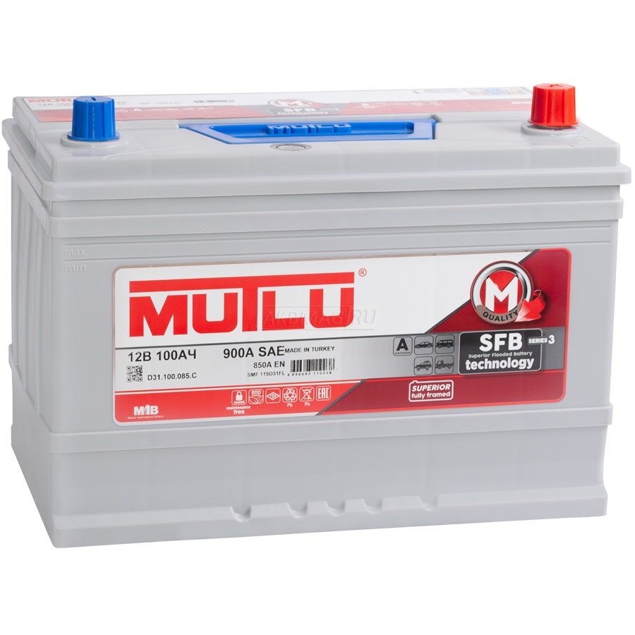 Аккумулятор автомобильный MUTLU Mega Calcium 115D31L 850 А обр. пол. 100 Ач (D31.100.085.C)