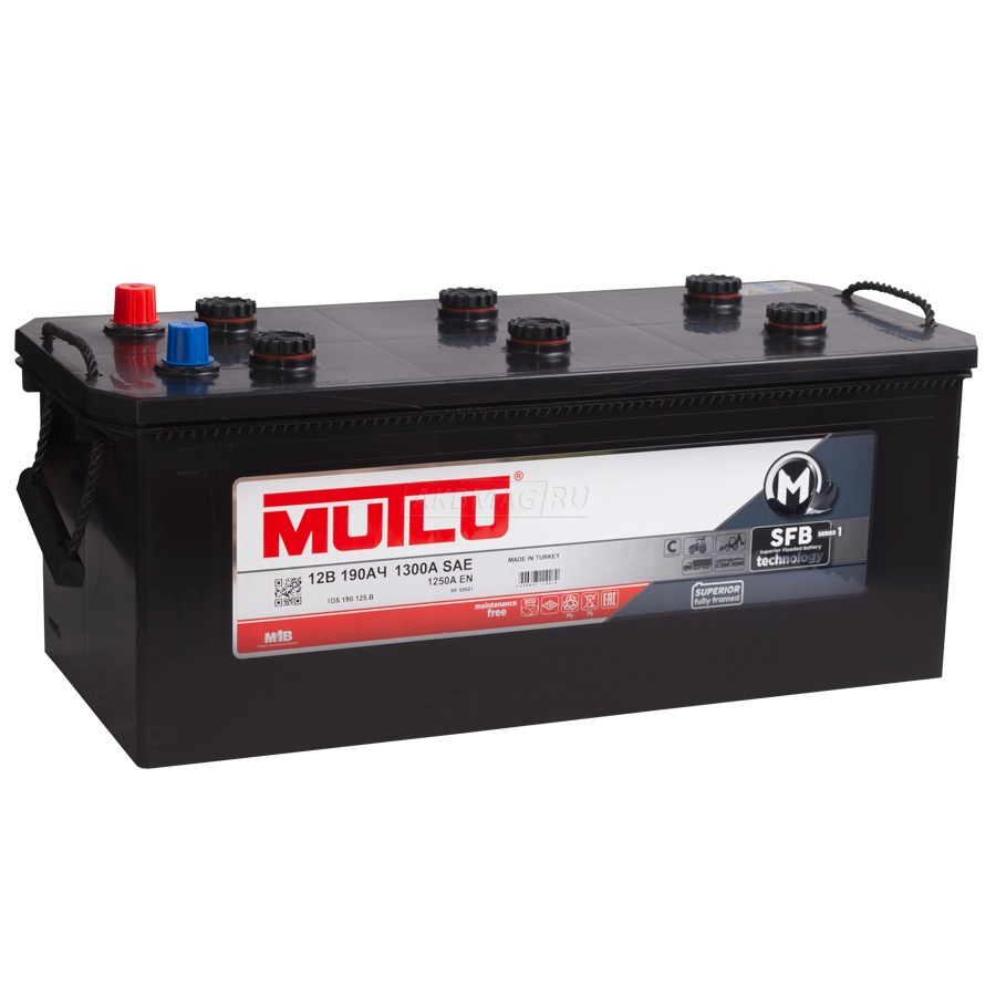 Аккумулятор автомобильный MUTLU Mega Calcium 190R 1250 А обр. пол. 190 Ач (D5.190.125A)