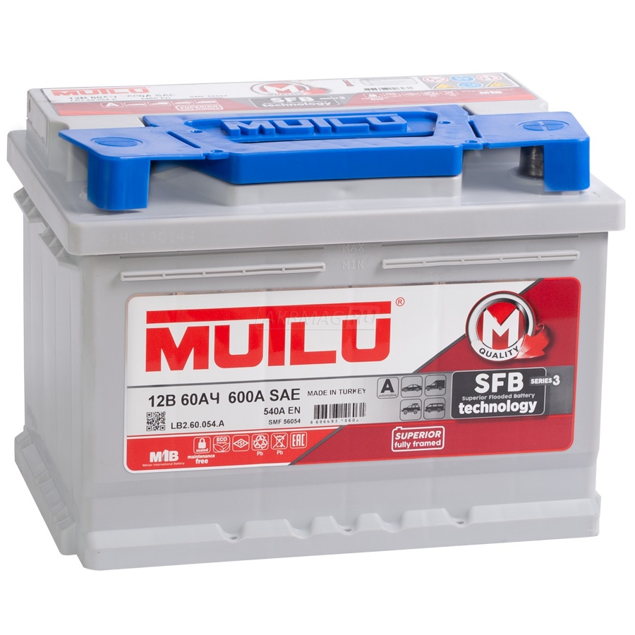 Аккумулятор автомобильный MUTLU Mega Calcium 60R (низкий) 540 А обр. пол. 60 Ач (LB2.60.054.A)