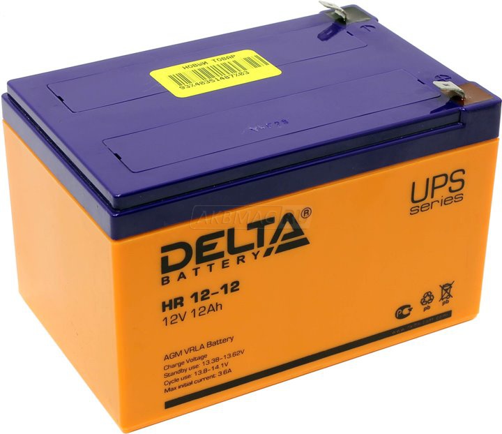 Аккумулятор для ИБП Delta HR 12-12 универс. пол. 12 Ач