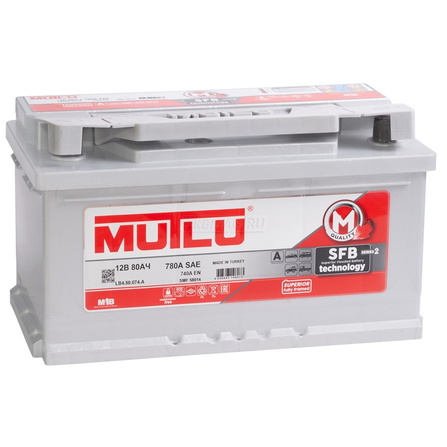 Аккумулятор автомобильный MUTLU Mega Calcium 80R (низкий) 740 А обр. пол. 80 Ач (LB4.80.074.A)