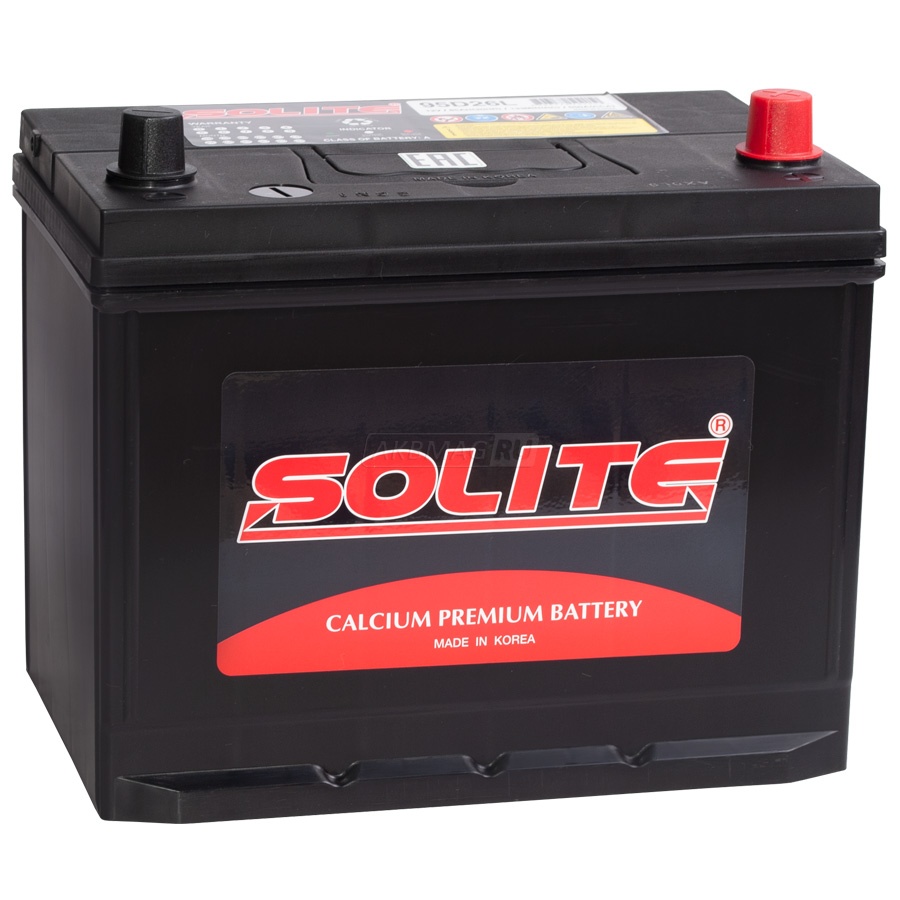 Аккумулятор автомобильный SOLITE Asia 85R (95D26LB) 650 А обр. пол. 85 Ач