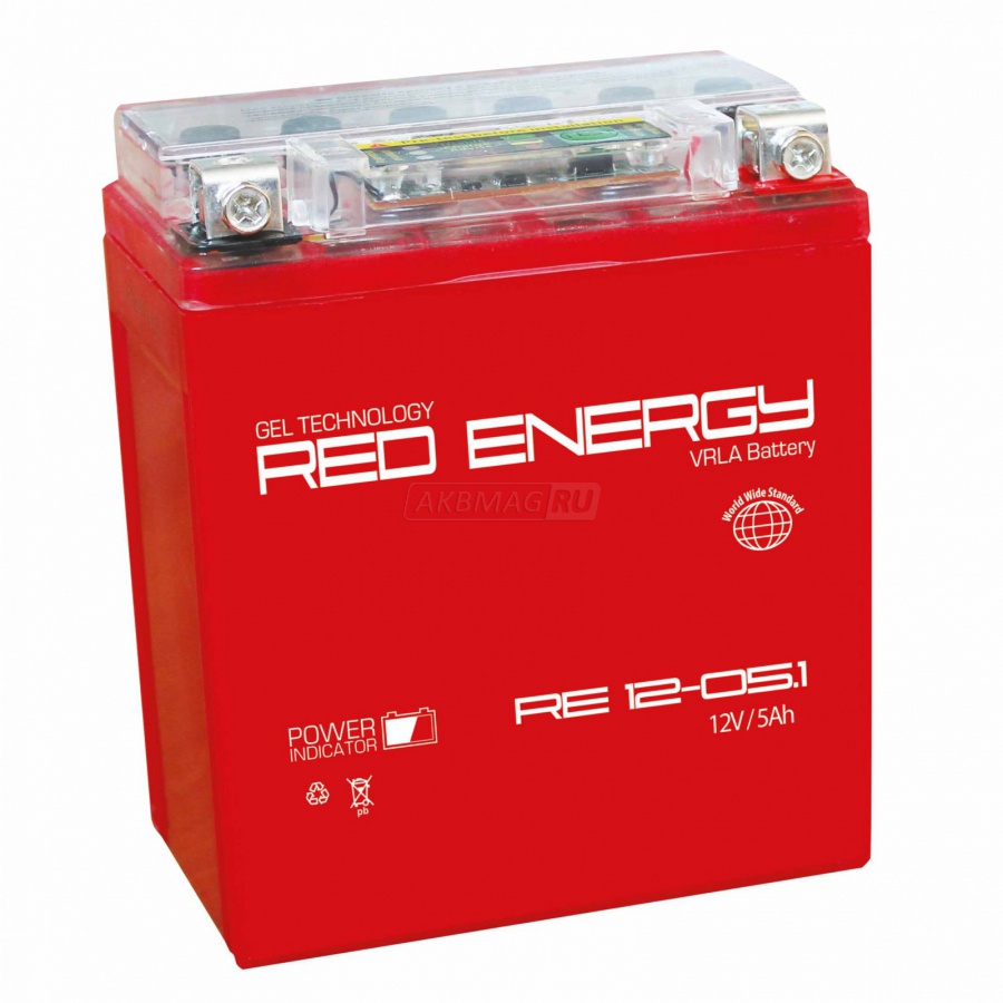 Аккумулятор для мототехники Red Energy 1205.1 70 А обр. пол. 5 Ач (YB5L-B, 12N5-3B)