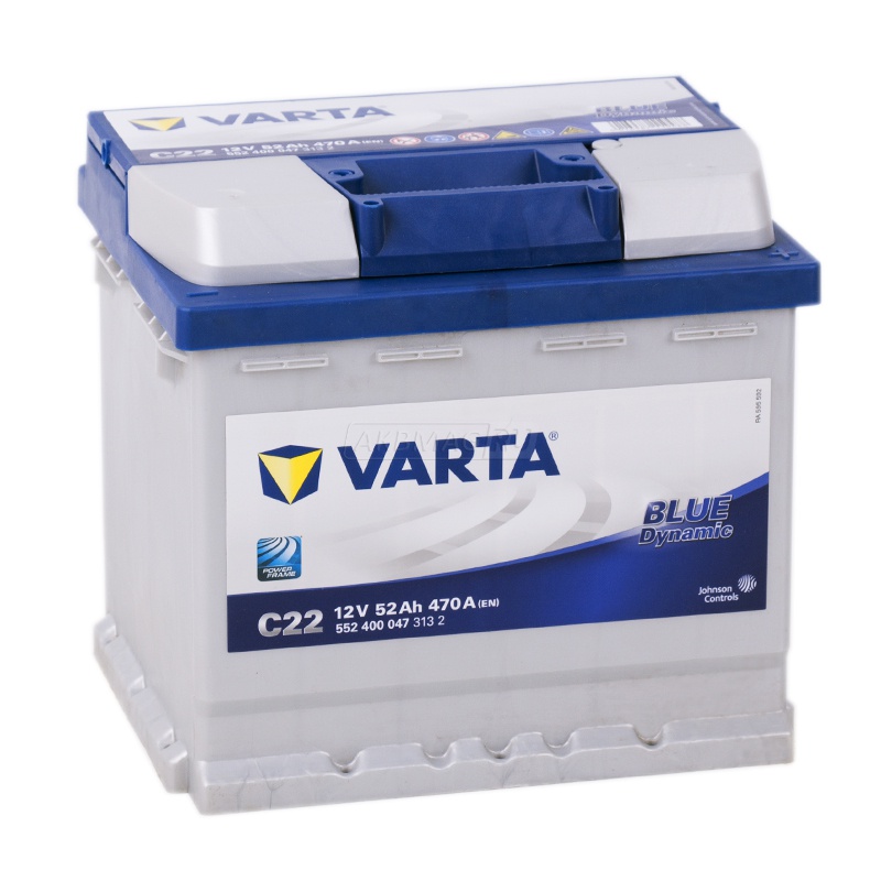 Аккумулятор автомобильный VARTA Blue C22 (52R)  470 А обр. пол. 52 Ач (552 400 047 )