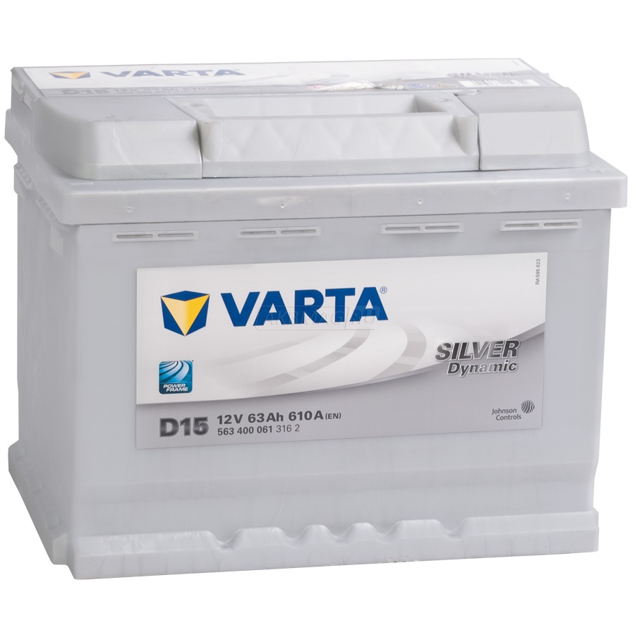 Аккумулятор автомобильный VARTA Silver D15 (63R) 610 А обр. пол. 63 Ач (563 400 061 316 2)