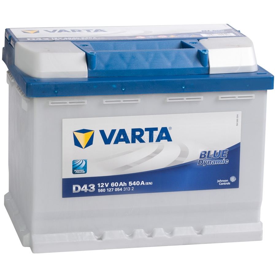 Аккумулятор автомобильный VARTA Blue D43 (60L)  540 А прям. пол. 60 Ач (560 127 054 312 2)