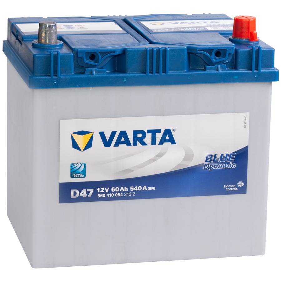 Аккумулятор автомобильный VARTA Blue D47 (60R) 540 А обр. пол. 60 Ач (560 410 054 313 2)