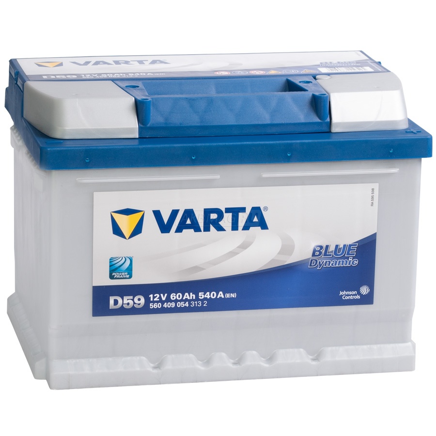 Аккумулятор автомобильный VARTA Blue D59 (60R) 540 А обр. пол. 60 Ач (560 409 054 313 2)