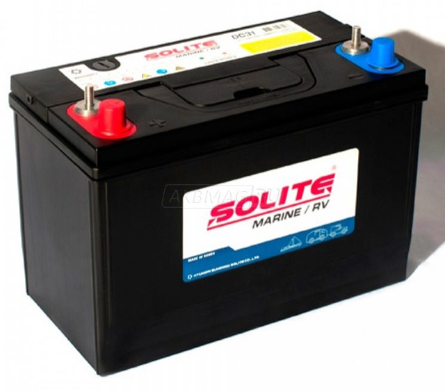 Аккумулятор лодочный SOLITE MARINE DC 27 640 А прям. пол. 90 Ач