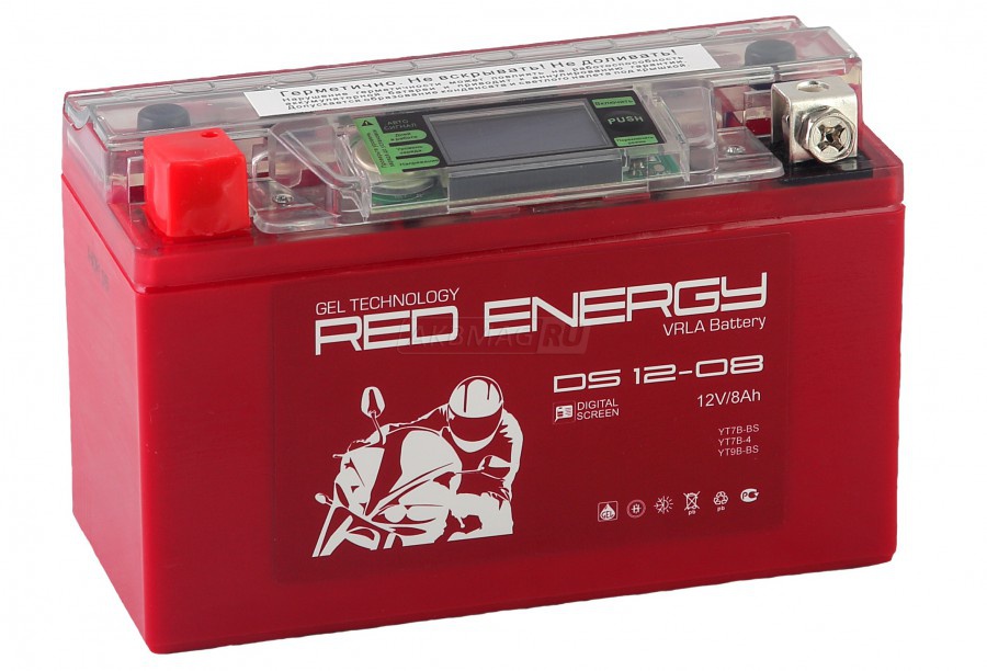 Аккумулятор для мототехники Red Energy DS 12-08 120 А прям. пол. 8 Ач (YT7B-BS, YT7B-4, YT9B-BS)