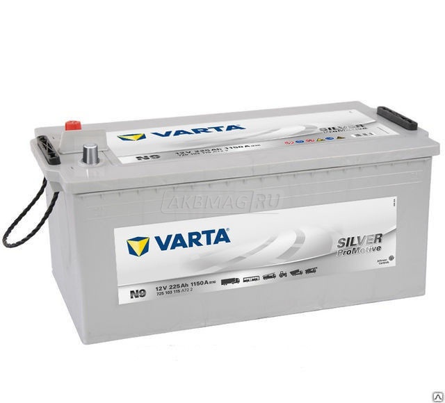 Аккумулятор автомобильный VARTA Promotive Silver N9 (225R) 1150 А обр. пол. 225 Ач (725 103 115)