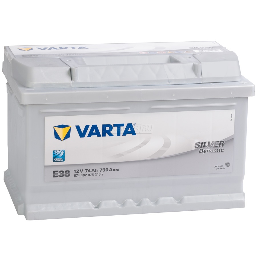 Аккумулятор автомобильный VARTA Silver E38 (74R)  750 А обр. пол. 74 Ач (574 402 075 316 2)