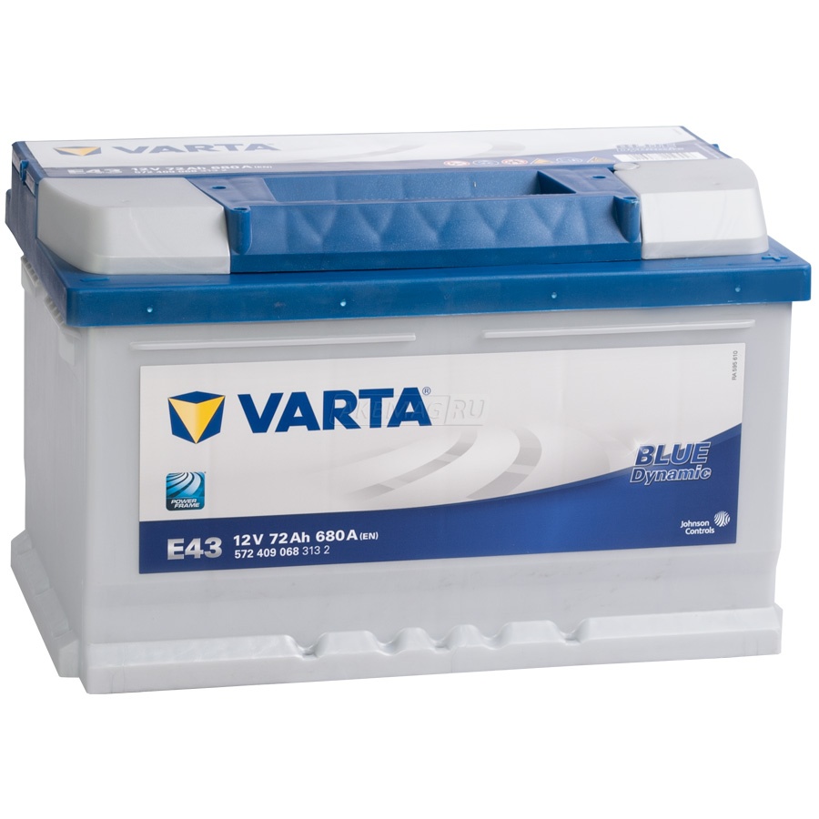 Аккумулятор автомобильный VARTA Blue E43 (72R) 680 А обр. пол. 72 Ач (572 409 068 313 2)