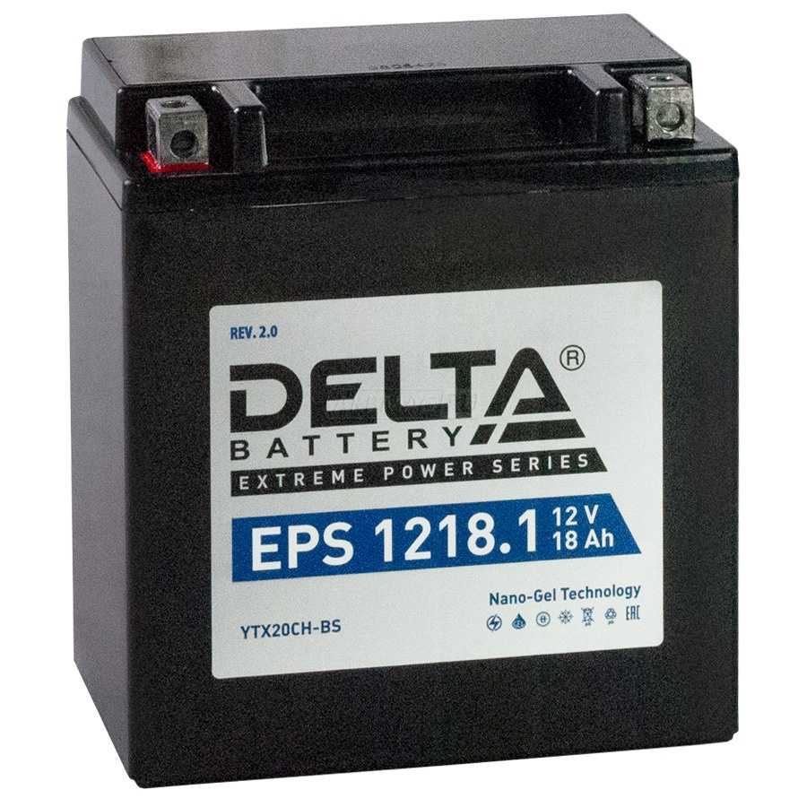 Аккумулятор для мототехники DELTA EPS 1218.1 230 А прям. пол. 18 Ач (YTX20СH-BS)