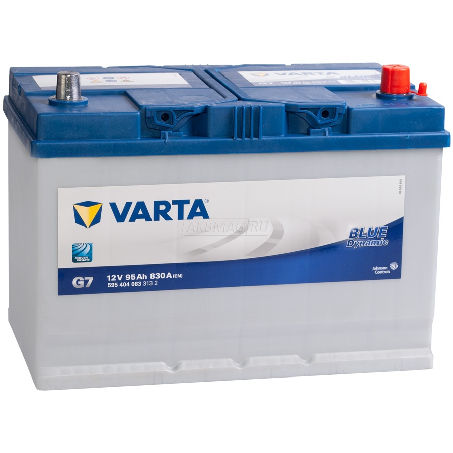 Аккумулятор автомобильный VARTA Blue G7 (95R) 830 А обр. пол. 95 Ач (595 404 083 313 2)