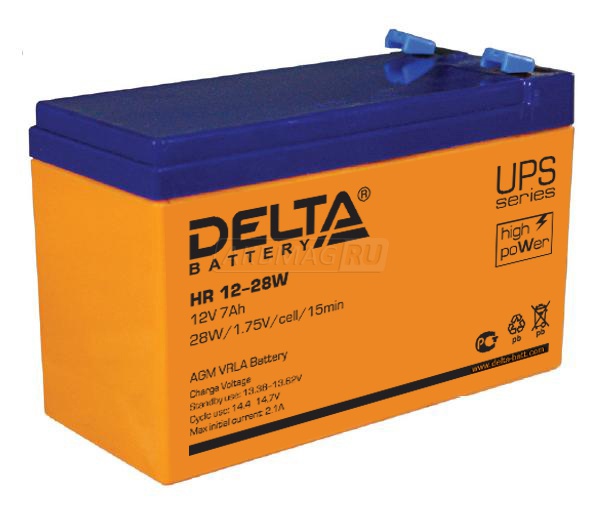 Аккумулятор для ИБП Delta HR 12-28W универс. пол. 7 Ач