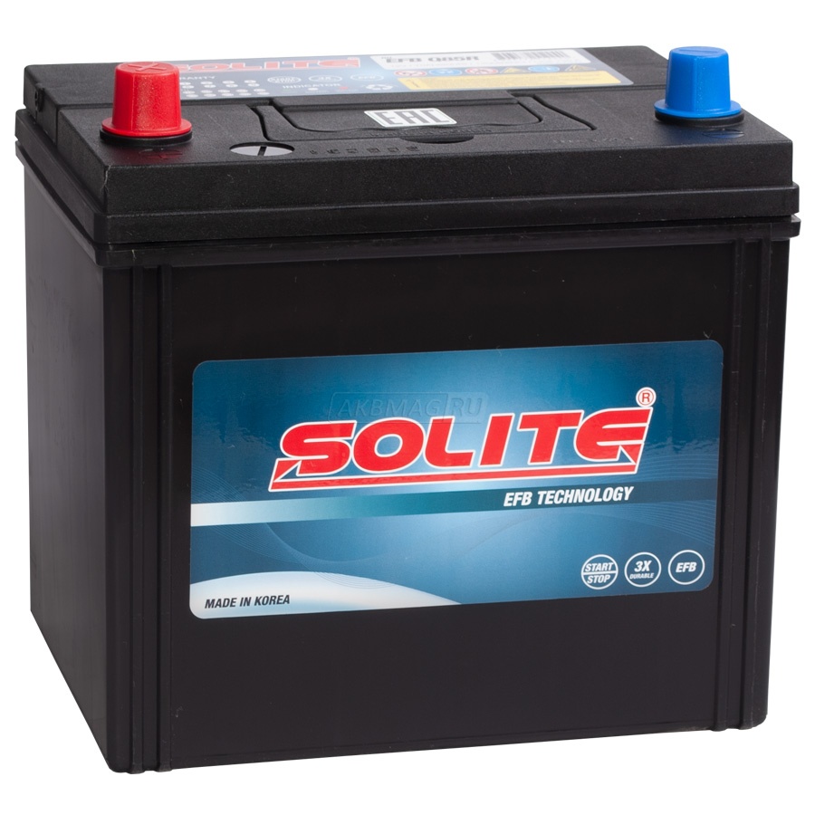 Аккумулятор автомобильный SOLITE EFB Q85 730 А обр. пол. 70 Ач