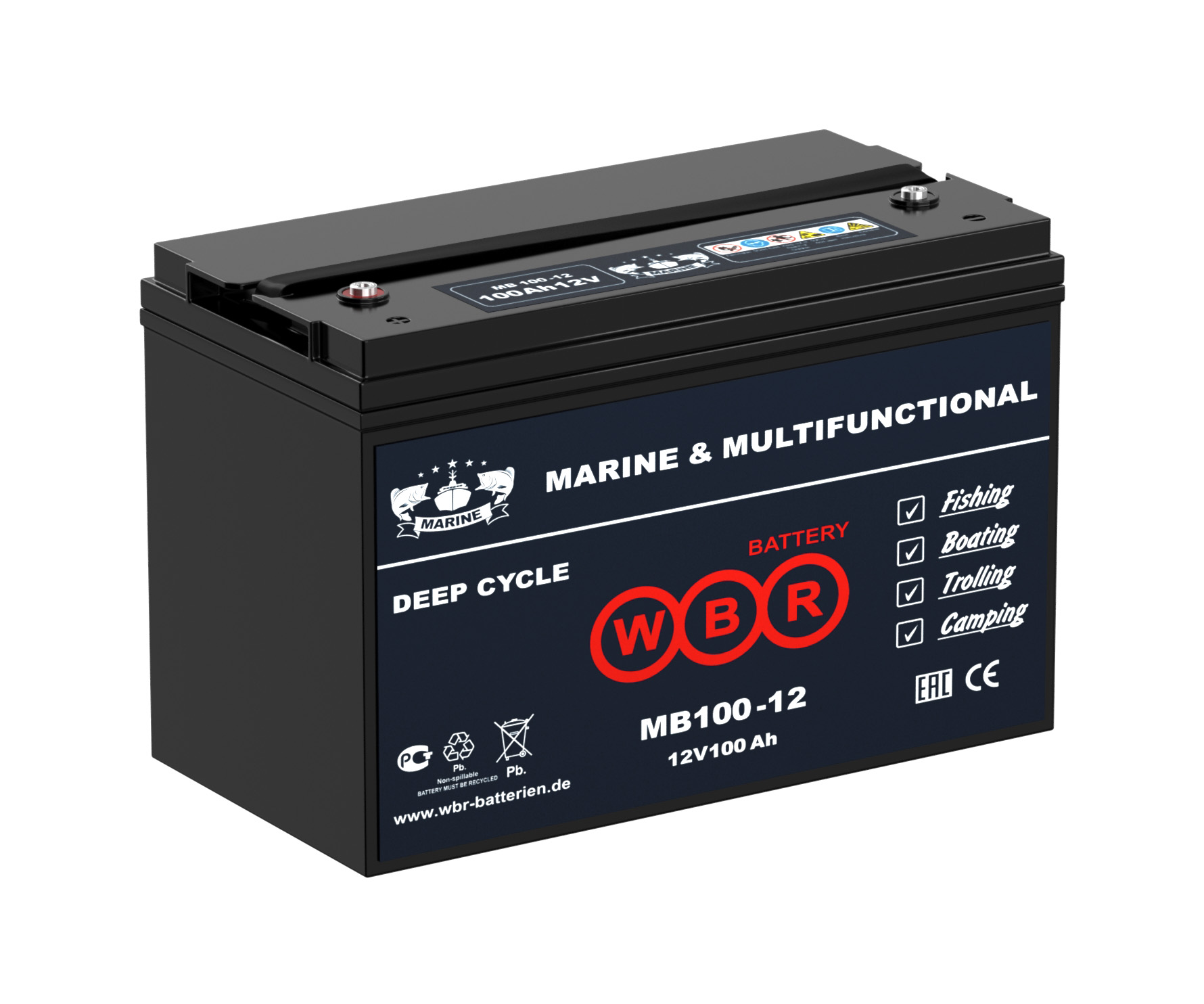 Тяговый аккумулятор WBR MB100-12 (AGM)