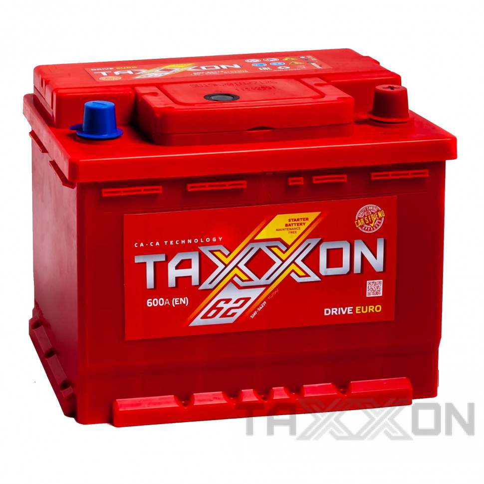 Аккумулятор автомобильный TAXXON DRIVE EURO 62ah R+