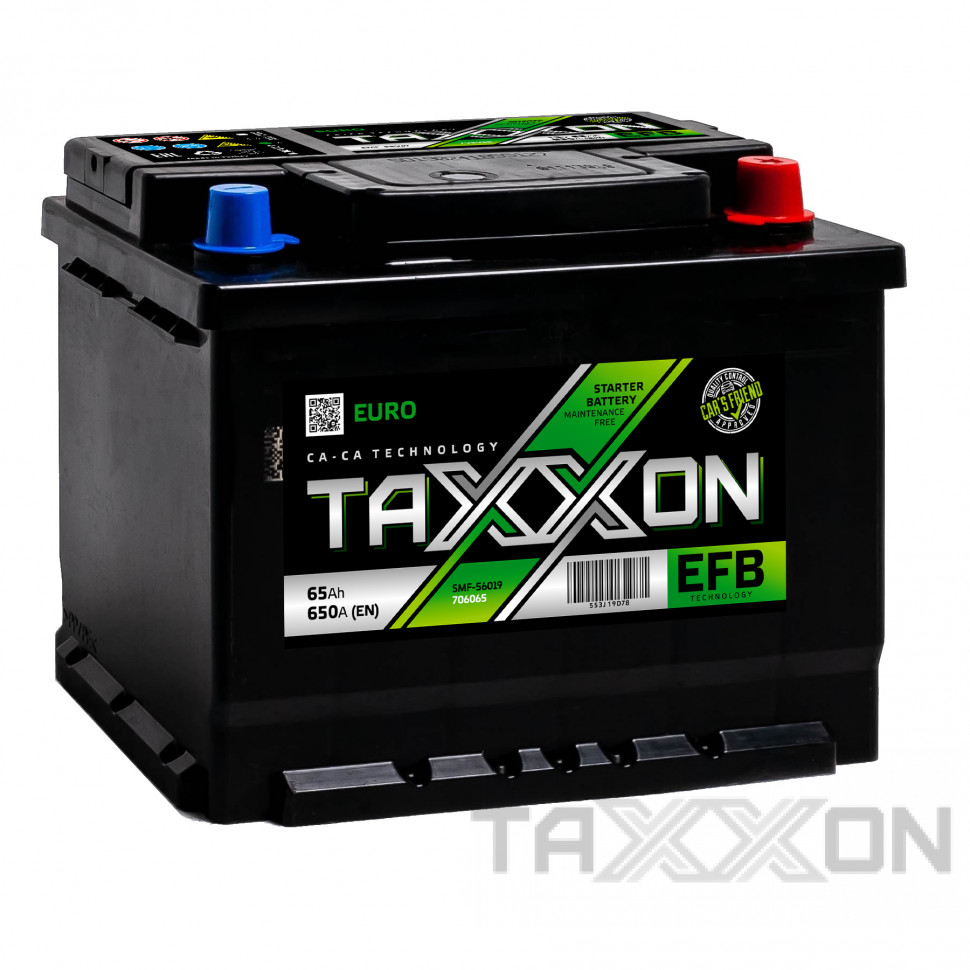 Аккумулятор автомобильный TAXXON EFB EURO 65ah R+