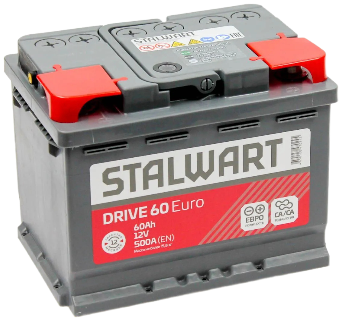 Аккумулятор автомобильный STALWART Drive 6СТ-60.0