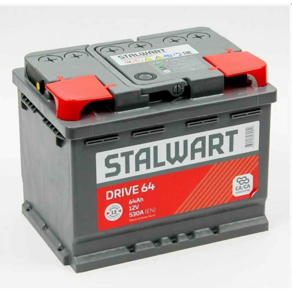 Аккумулятор автомобильный STALWART Drive 6СТ-64.0