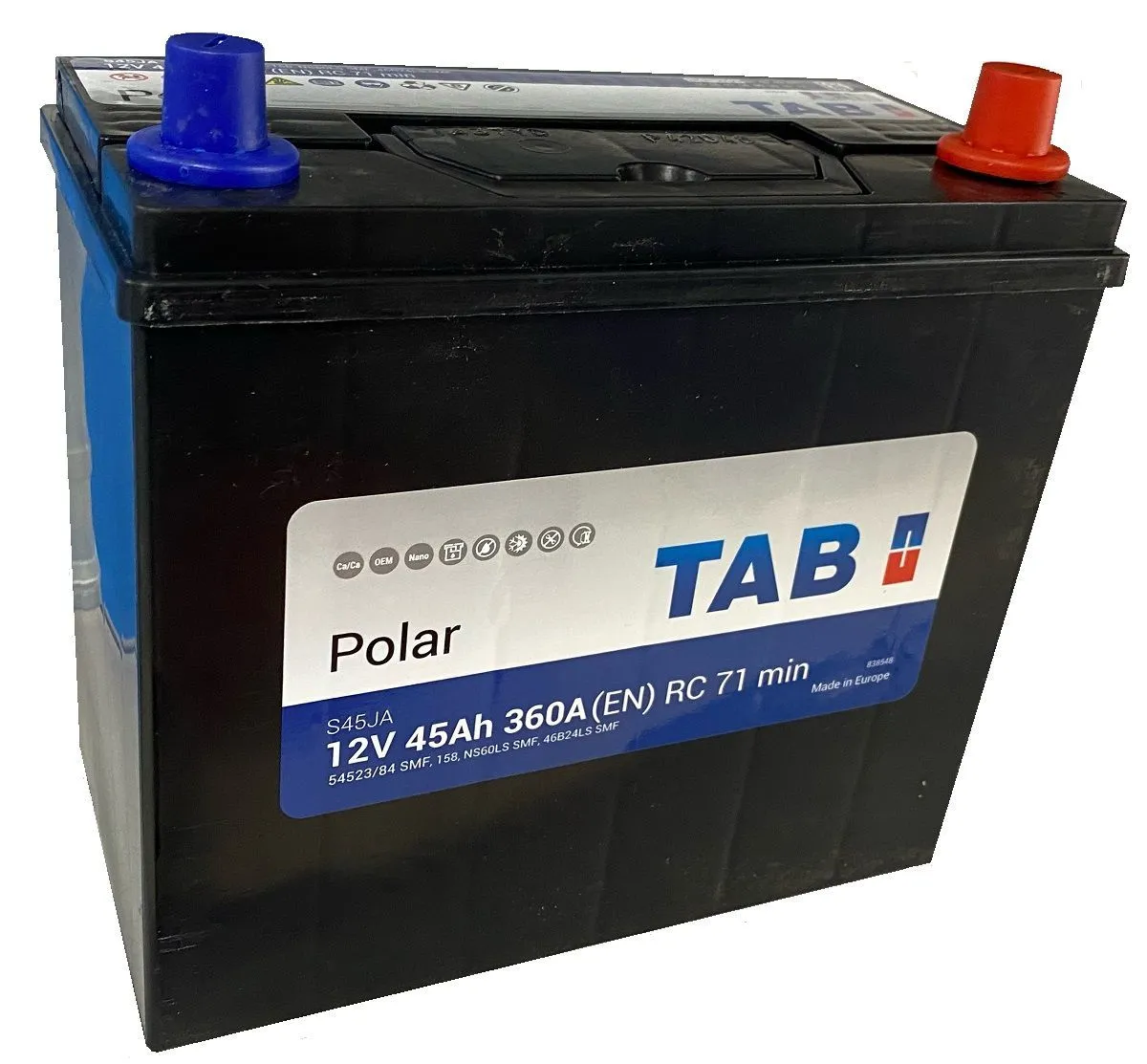 Аккумулятор автомобильный TAB Polar 6СТ-45.0 (54523/84) яп ст/тонк.кл.с переходн.