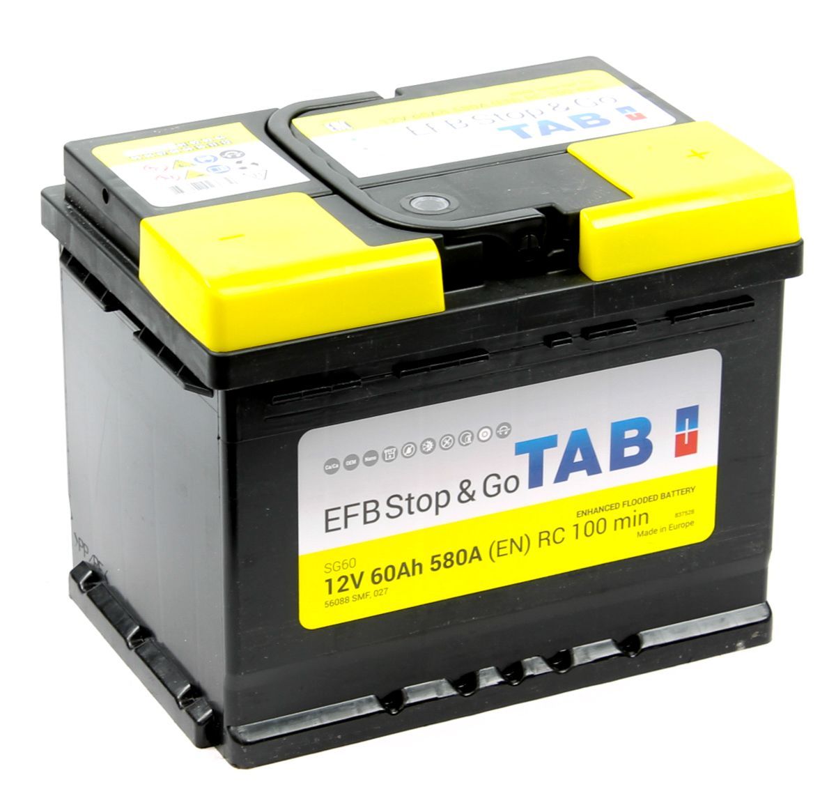 Аккумулятор автомобильный TAB EFB Stop&Go 6СТ-60.0 (212060)