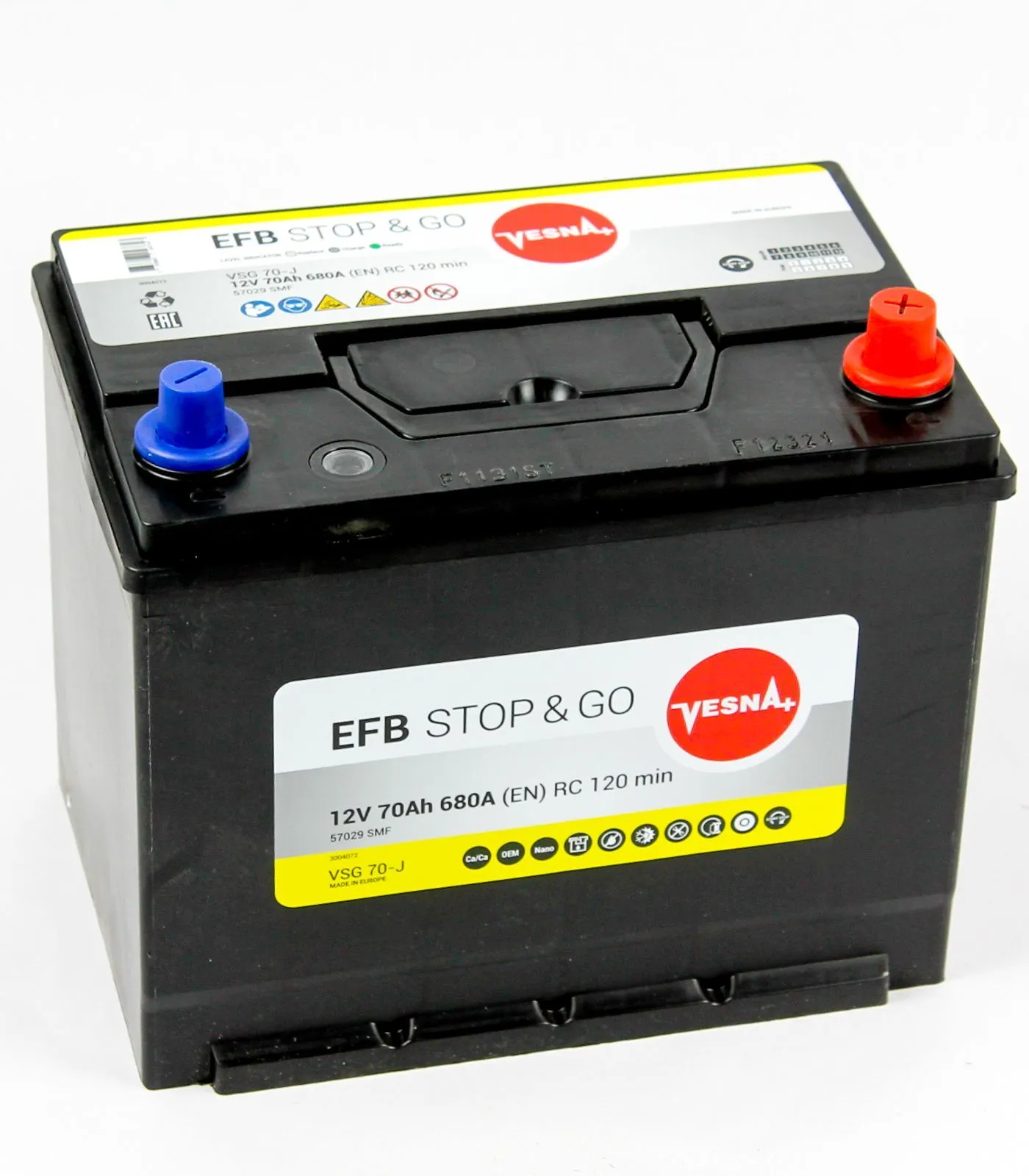 Аккумулятор автомобильный VESNA EFB Stop&Go 6СТ-70.0 (57029) яп.ст/бортик
