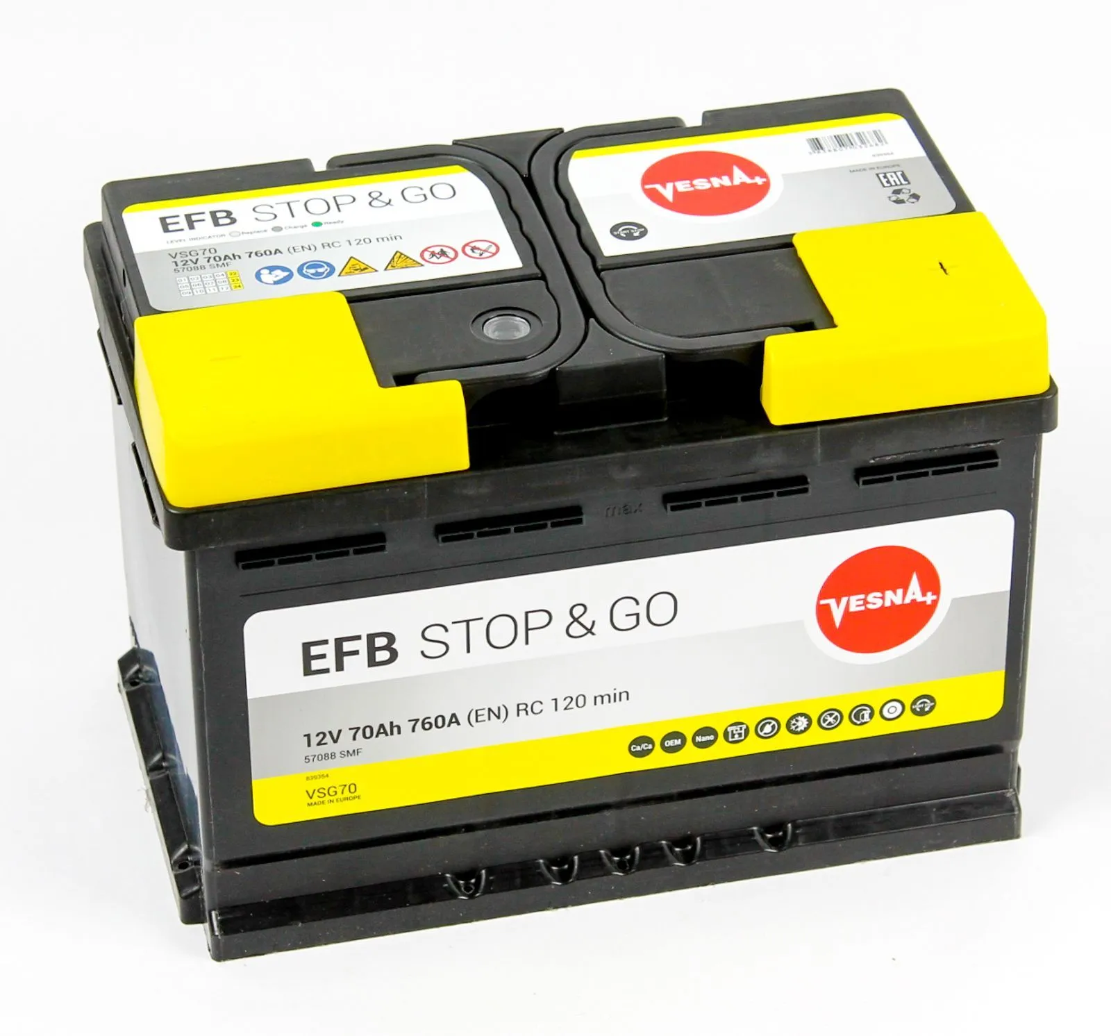 Аккумулятор автомобильный VESNA EFB Stop&Go 6СТ-70.0