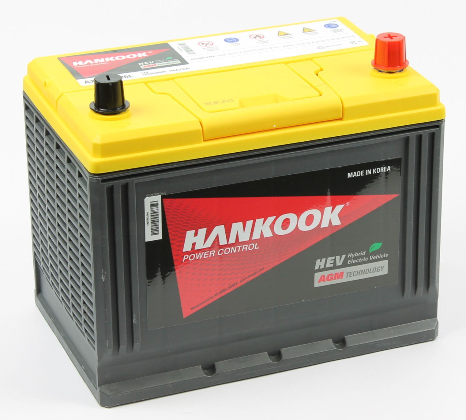 Аккумулятор автомобильный HANKOOK 6СТ-75.0 (65D26L) AGM