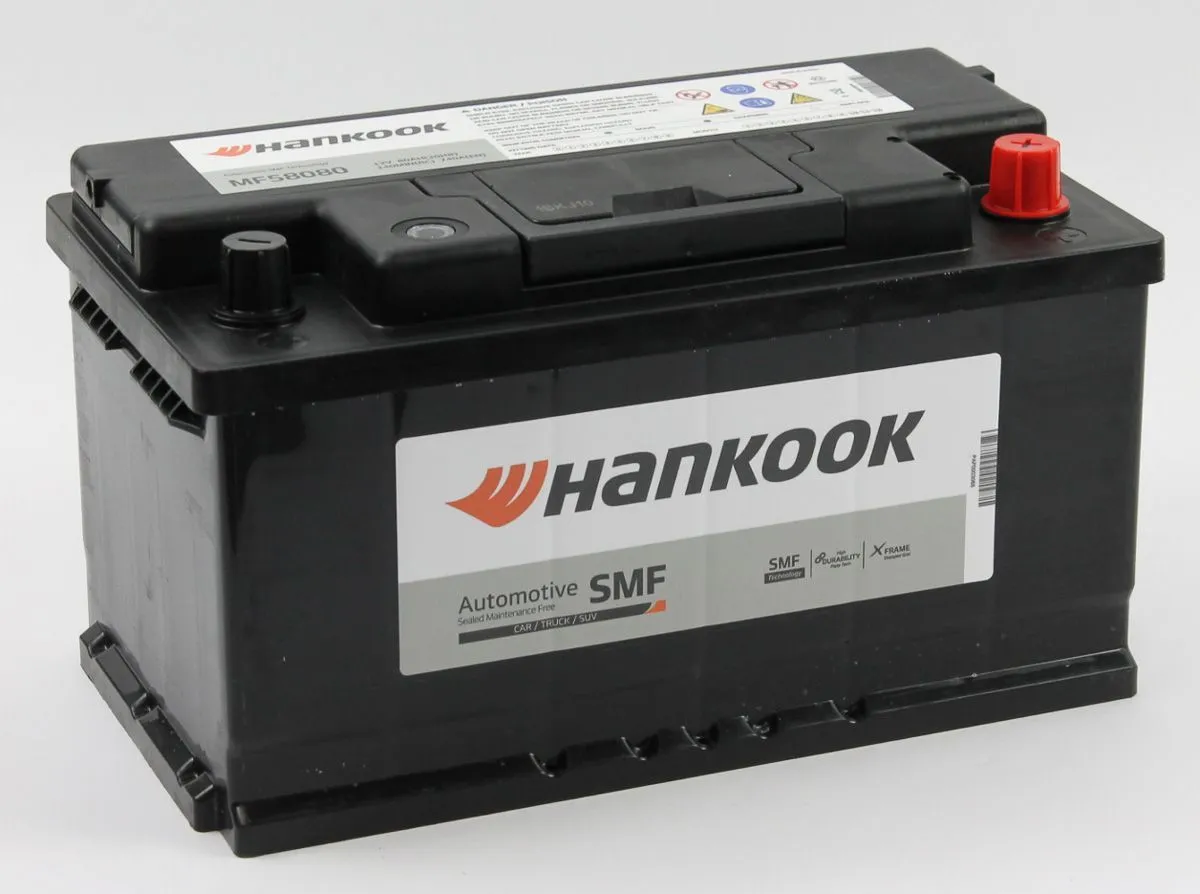 Аккумулятор автомобильный HANKOOK 6СТ-80.0 (58080) низкий
