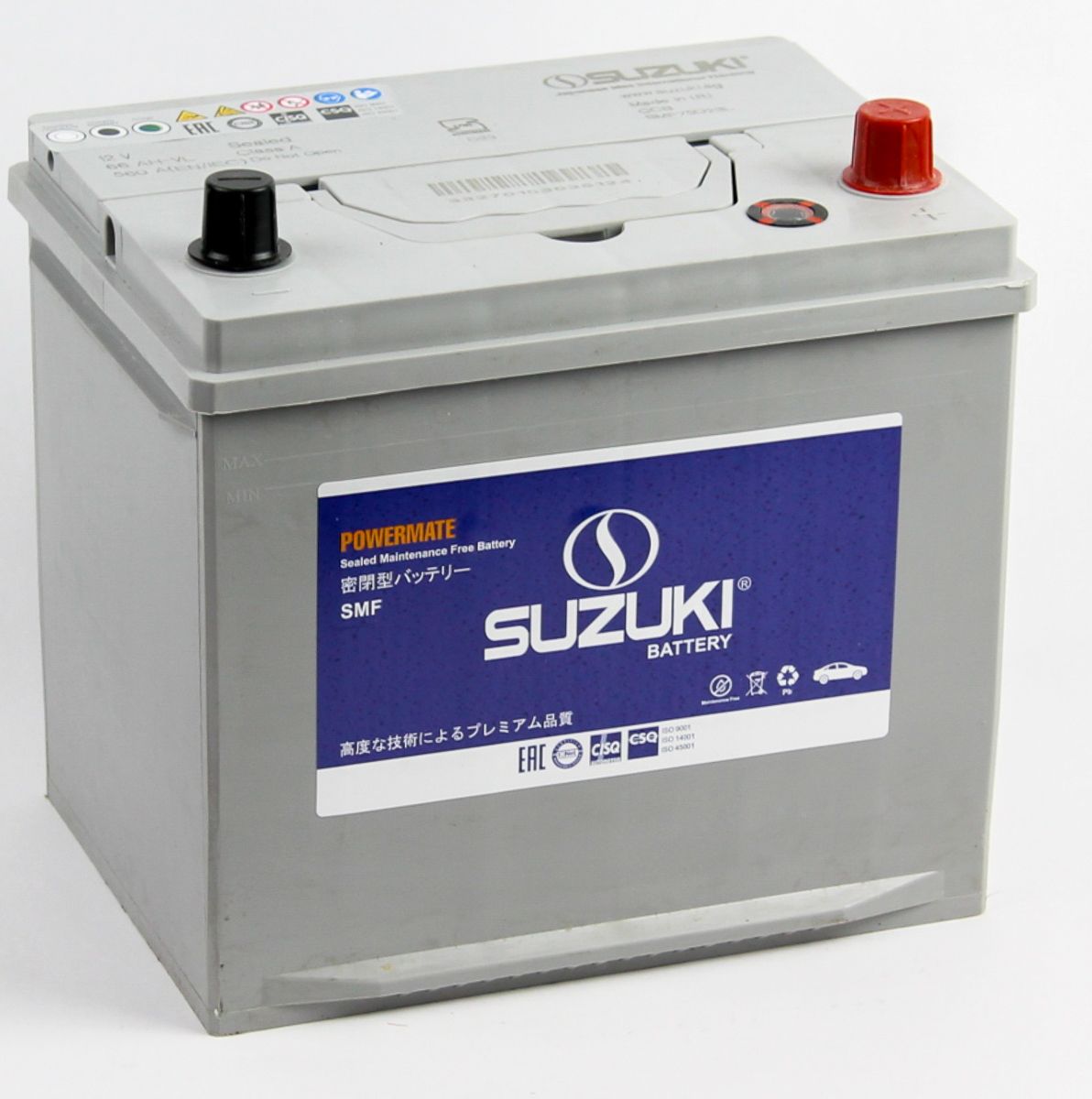 Аккумулятор автомобильный SUZUKI 6СТ-66.0 (75D23L) бортик