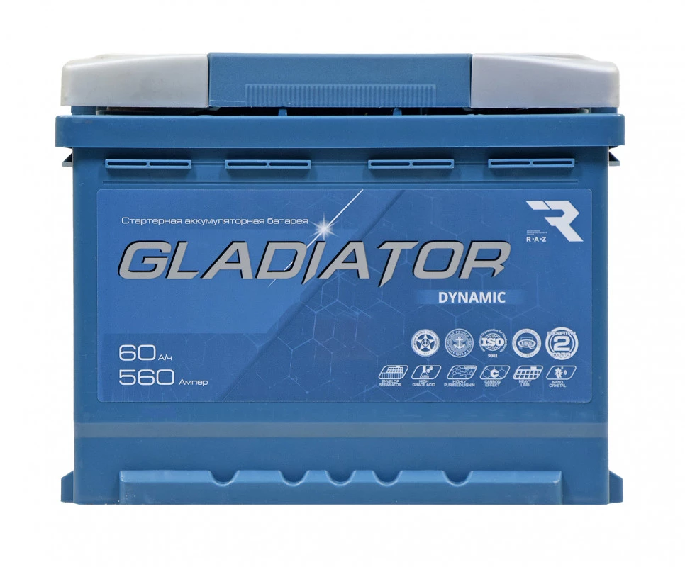 Аккумулятор автомобильный GLADIATOR DYNAMIC 6СТ-60L.0 (Tungstone)