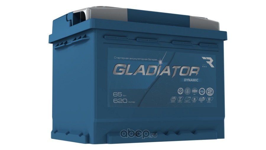 Аккумулятор автомобильный GLADIATOR DYNAMIC 6СТ-65L.0 (Tungstone)