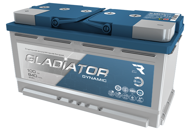 Аккумулятор автомобильный GLADIATOR DYNAMIC 6СТ-100L.0 (Tungstone)