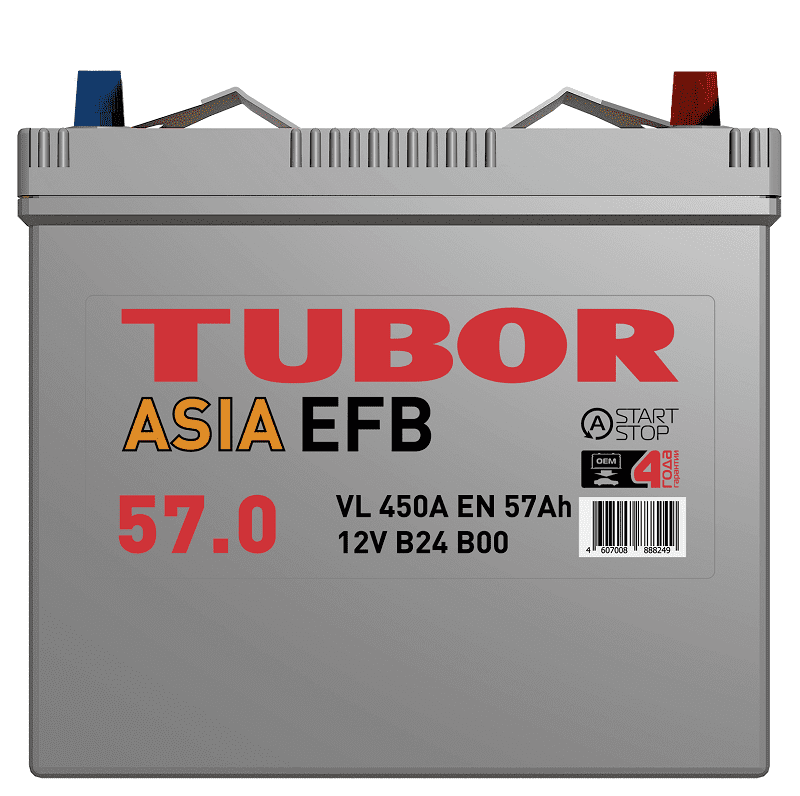Аккумулятор автомобильный TITAN ASIA EFB 6СТ-57.0 VL B00
