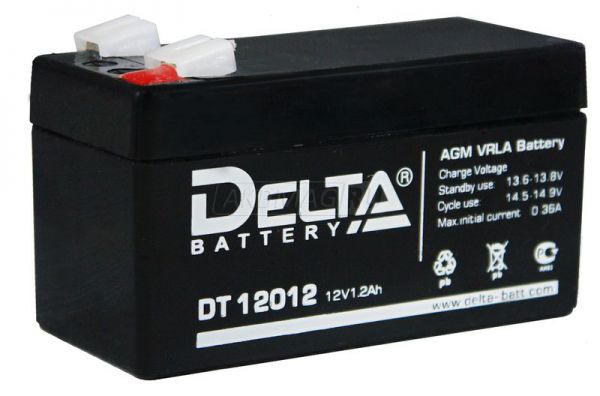 Аккумулятор для мототехники DELTA DT 12012  1.2A 19 А обр. пол. 1 Ач (DT-12012)