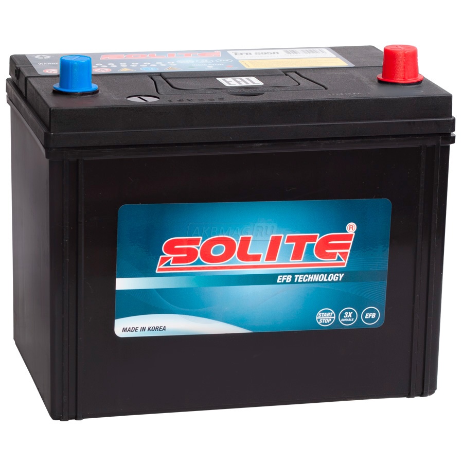 Аккумулятор автомобильный SOLITE EFB S95 790 А обр. пол. 80 Ач