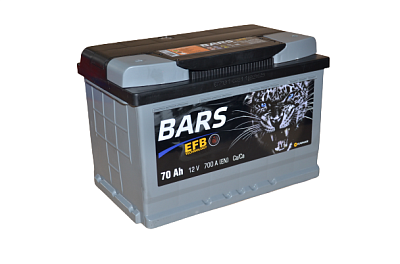 Автомобильный аккумулятор Bars EFB 70 Ач прям. пол. 700А