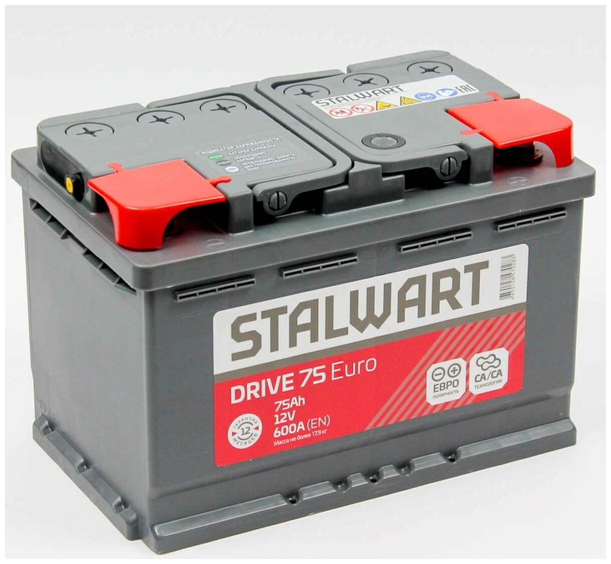 Аккумулятор автомобильный STALWART Drive 6СТ-75.0