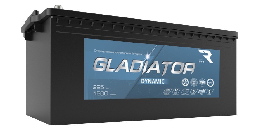 Аккумулятор автомобильный GLADIATOR DYNAMIC 6СТ-225N.3 (Tungstone)